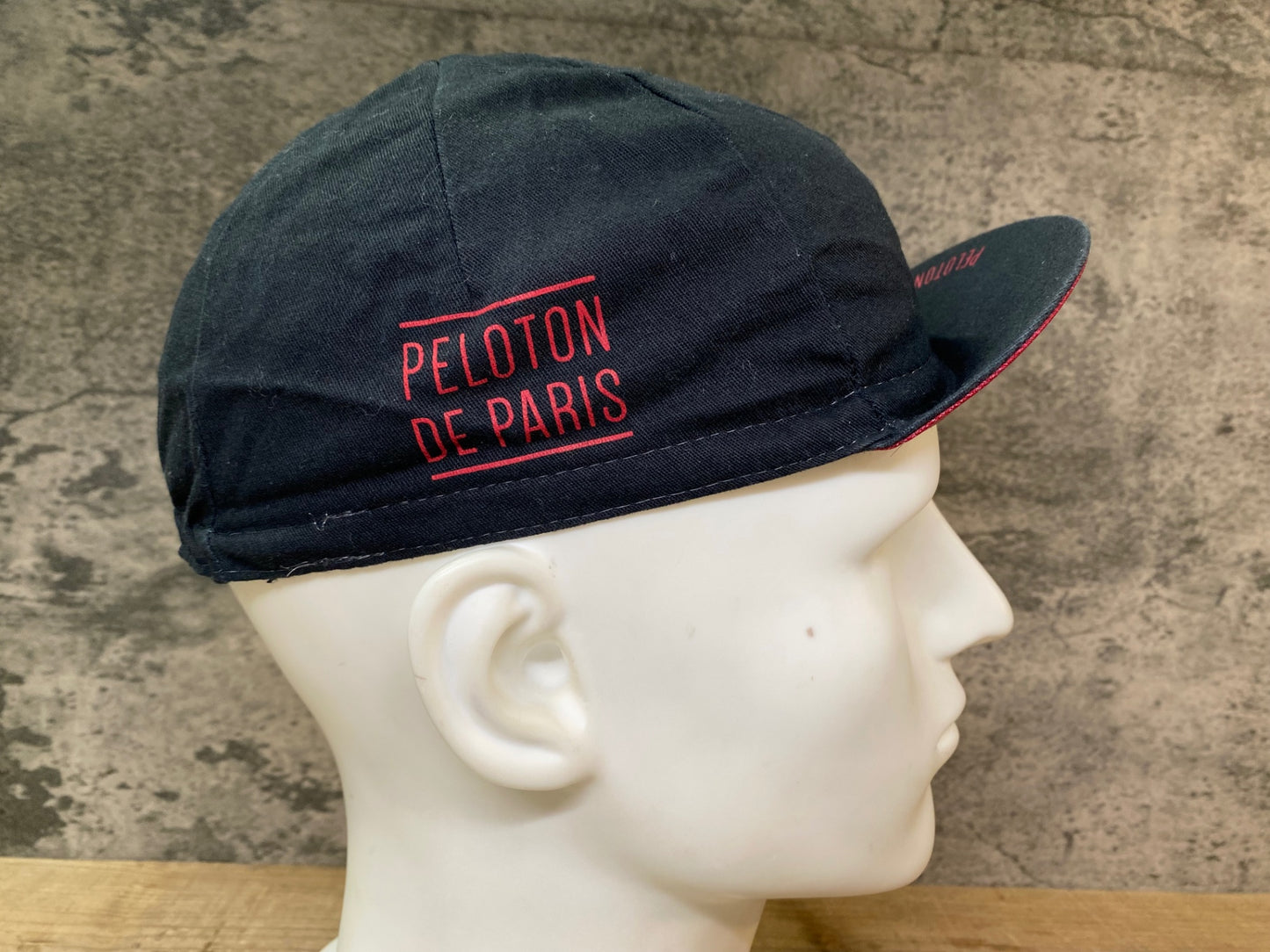 JC063 プロトンドパリ Peloton de Paris サイクルキャップ 黒 赤 ワンサイズ