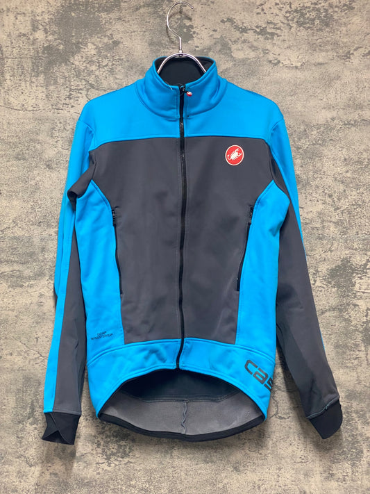 IZ763 カステリ CASTELLI 長袖 サイクルジャケット 水 グレー M 裏起毛 GORE WINDSTOPPER ※汚れ