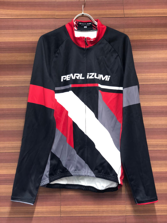 IQ847 パールイズミ PEARL iZUMi 長袖 サイクルジャージ 黒 白 XL 裏起毛
