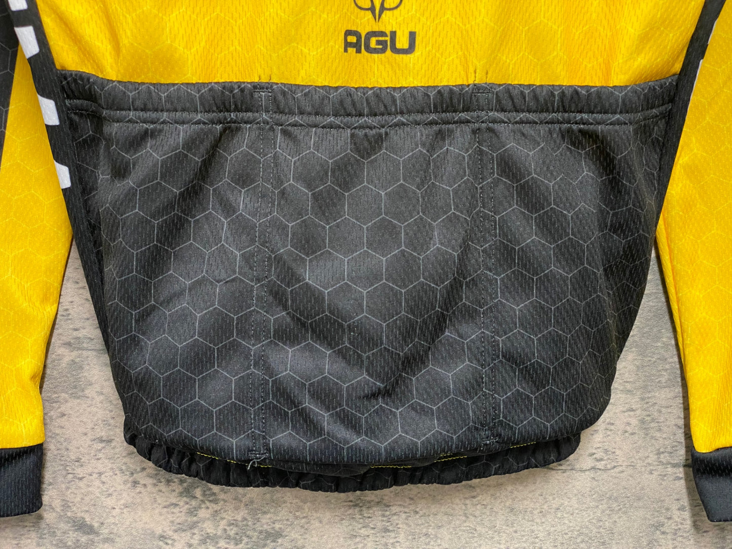 IZ658 アグ AGU 長袖 サイクルジャージ 黒 黃 M 裏起毛 JUMBO VISMA