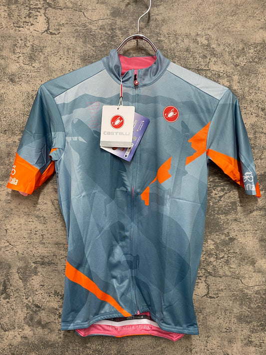 IY888 カステリ CASTELLI 半袖 サイクルジャージ 水 オレンジ S Giro d'Italia