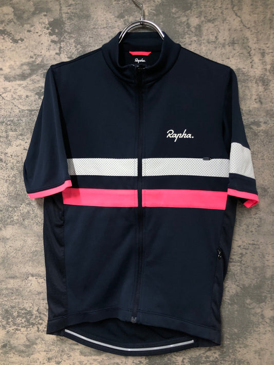 IW269 ラファ Rapha BREVET LIGHTWEIGHT JERSEY 半袖 サイクルジャージ 紺 S