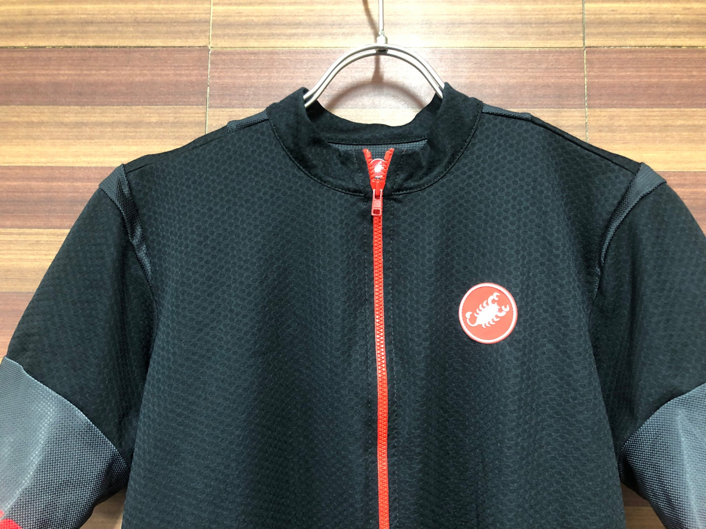 IE281 カステリ CASTELLI 半袖 メッシュ サイクルジャージ 黒 Lサイズ