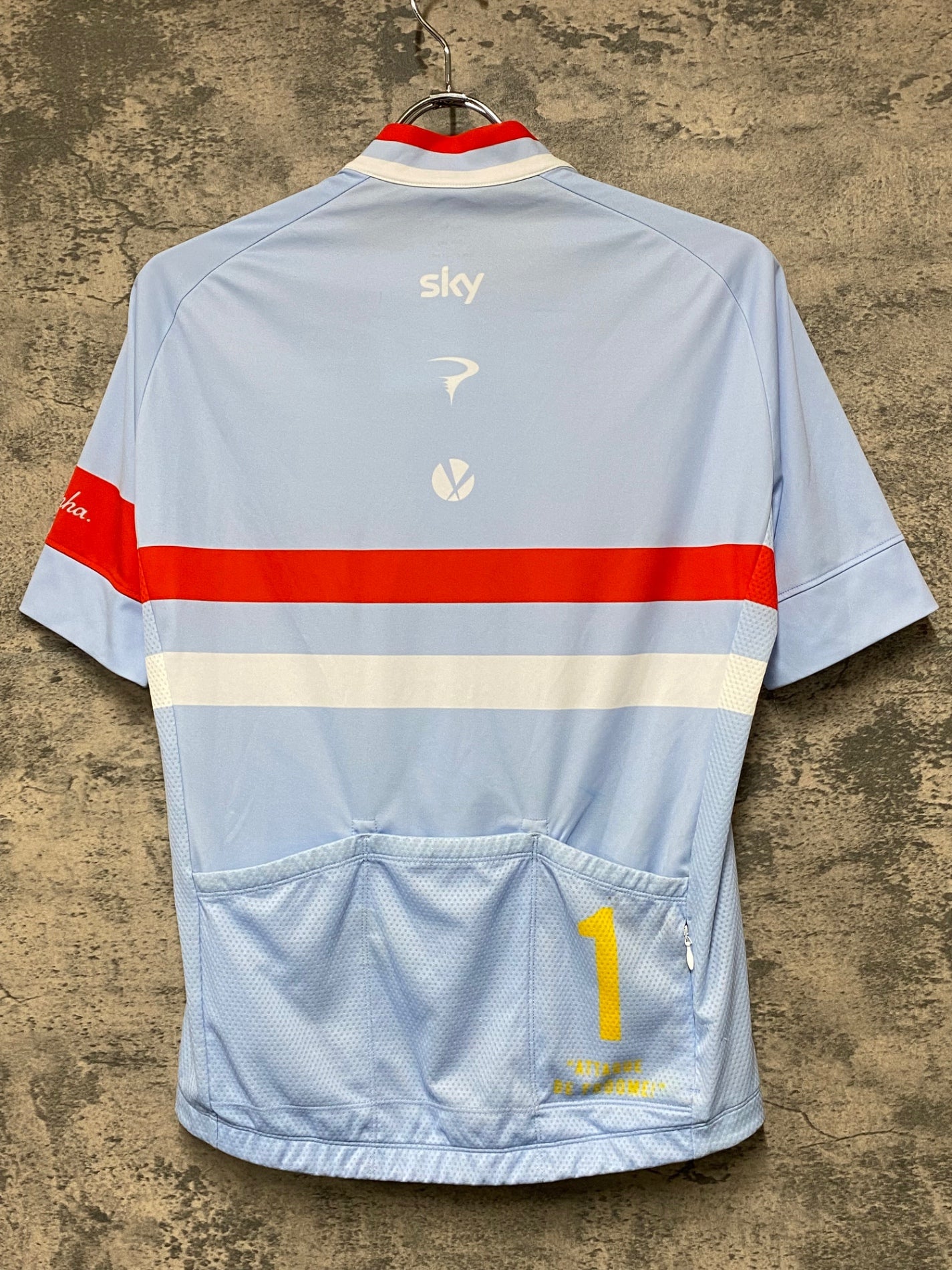 JC825 ラファ Rapha VENTOUX ATTAQUE JERSEY 半袖 サイクルジャージ 薄水色 M TEAM sky