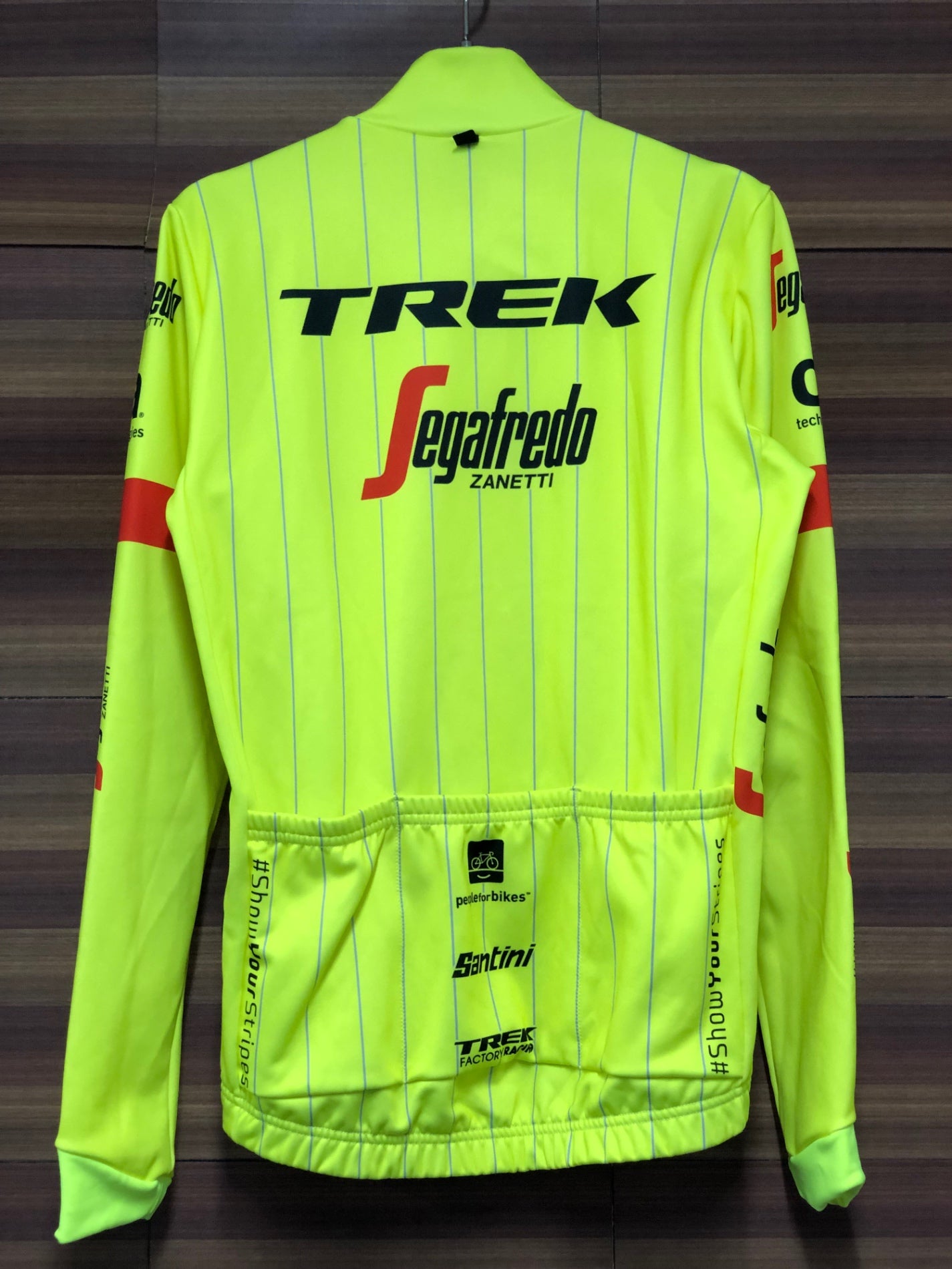 IT202 サンティーニ Santini 長袖 サイクルジャージ 黄 XS 裏起毛 TREK Segafredo
