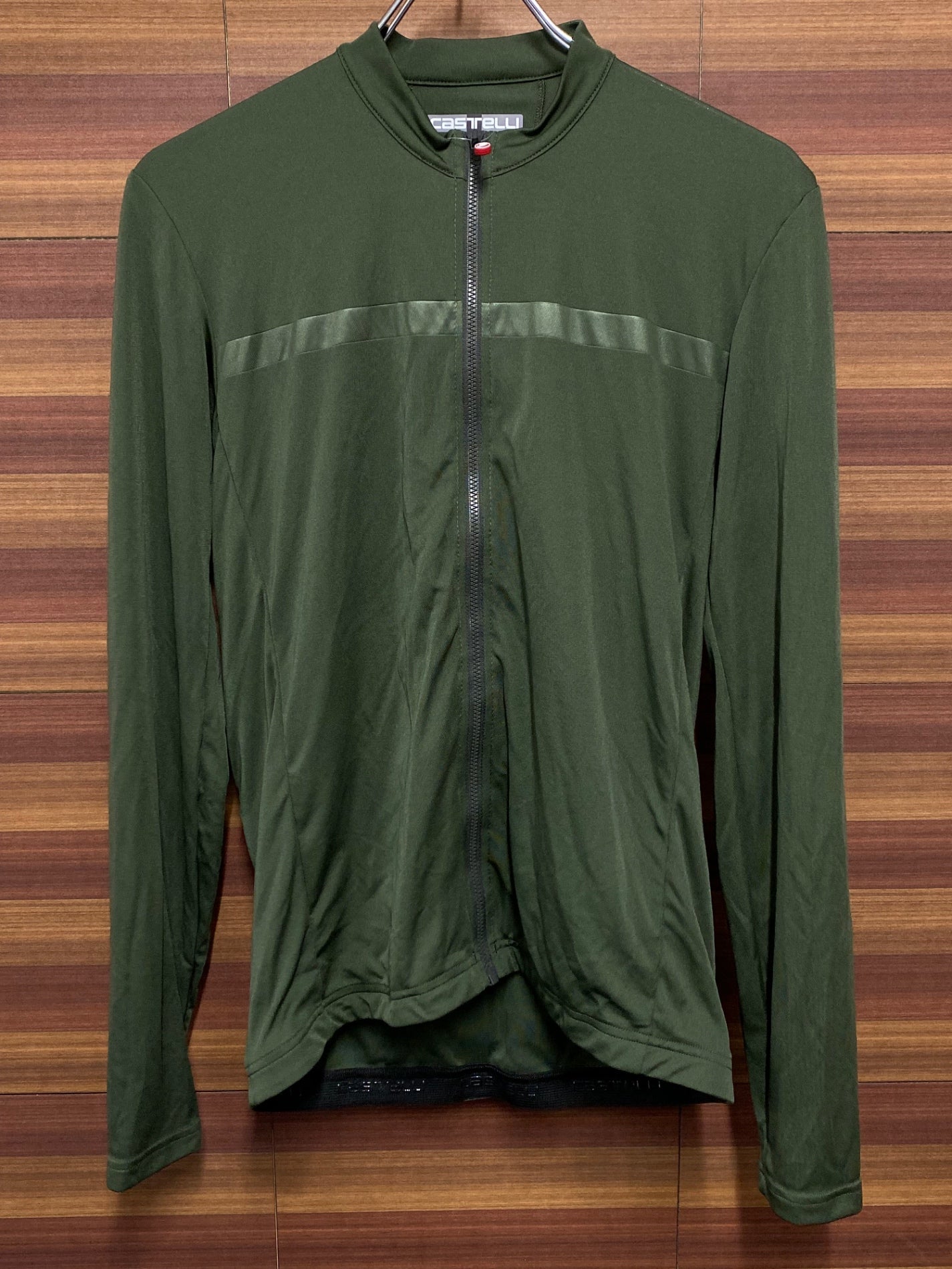 IT576 カステリ castelli 長袖サイクルジャージ カーキ 夏用 XL