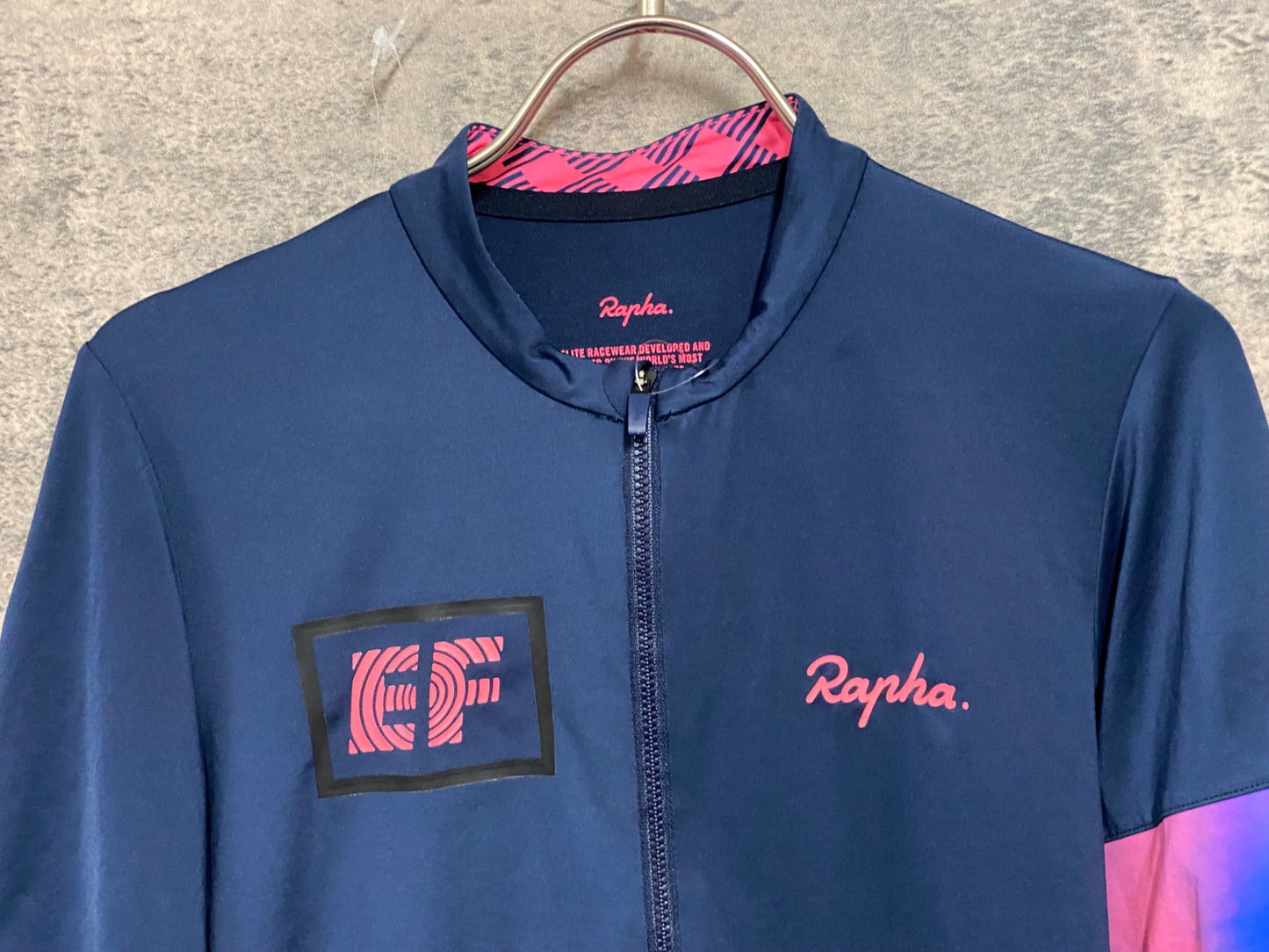 JC592 ラファ Rapha EF PRO TEAM TRAINING JERSEY 半袖 サイクルジャージ 紺 M