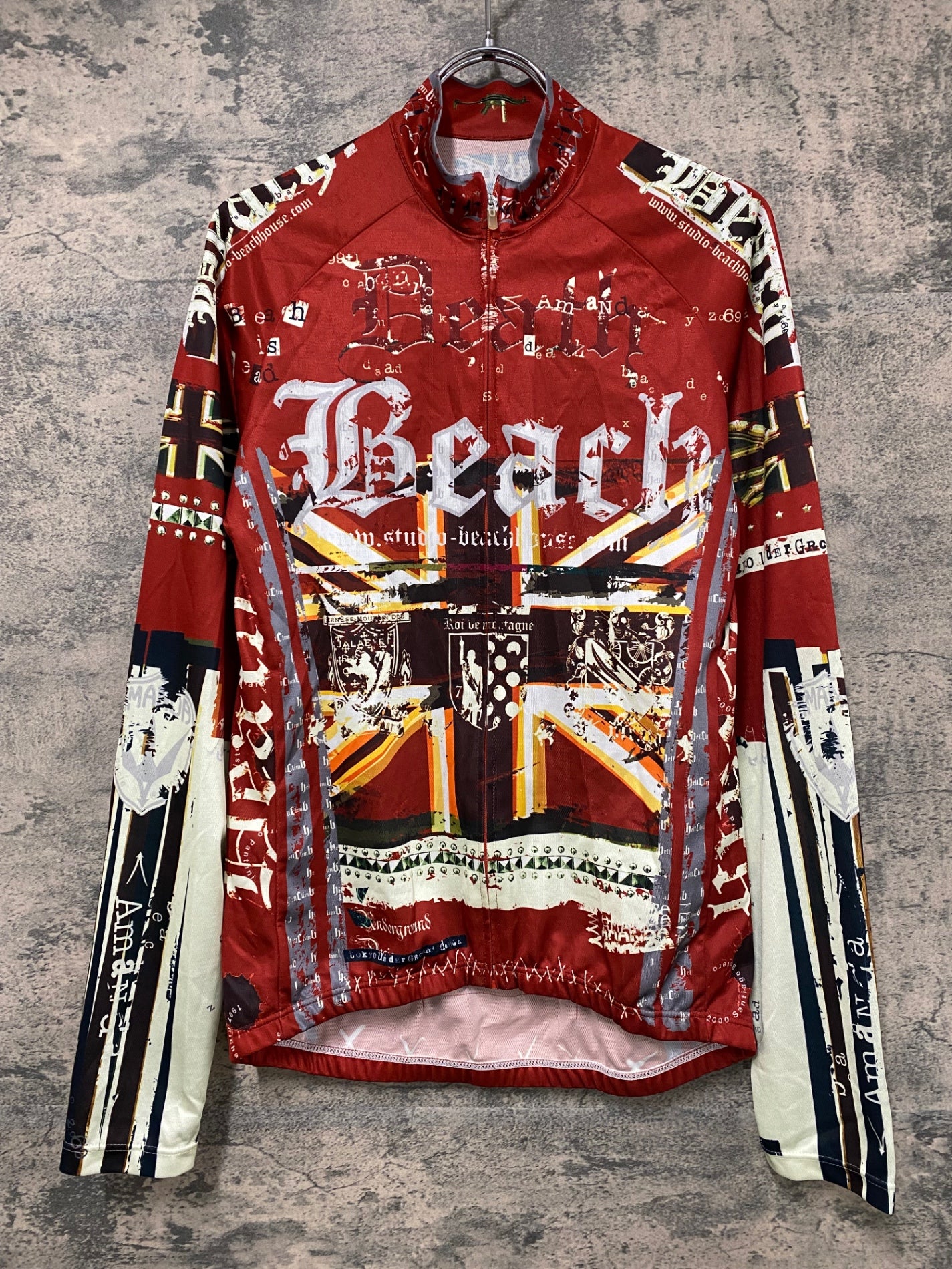 IY634 パンダーニ Pandani 長袖 サイクルジャージ 赤 白 L