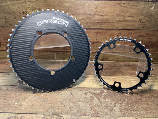 IJ832 ローター ROTOR カーボン QARBON NoQ AERO チェーンリングセット 52/36T 11S PCD110 5H