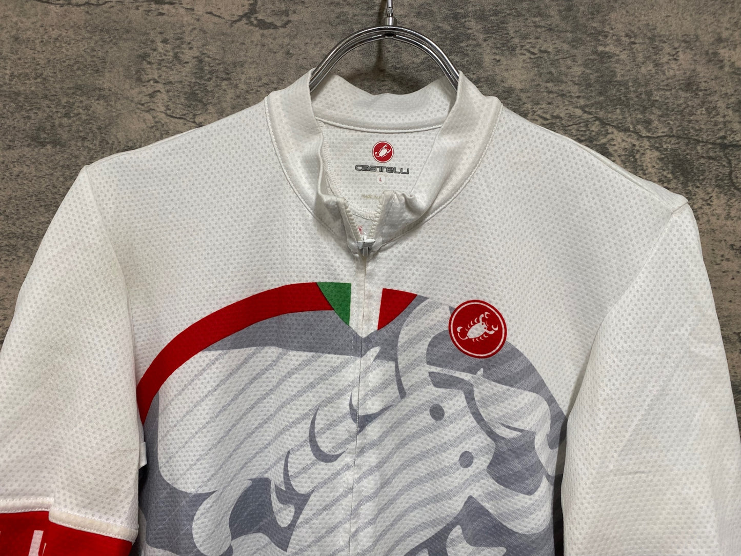 JC780 カステリ CASTELLI 半袖 サイクルジャージ 白 グレー L