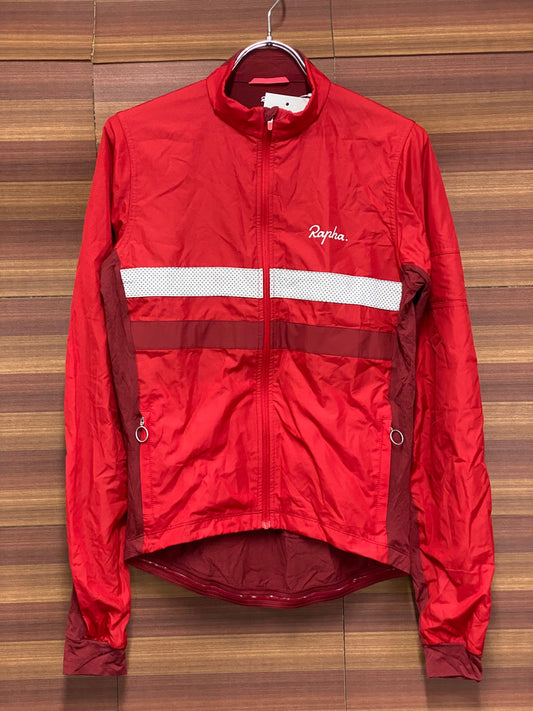 IT063 ラファ Rapha BREVET LONG SLEEVE WINDBLOCK JERSEY 長袖 サイクルジャージ 赤 S