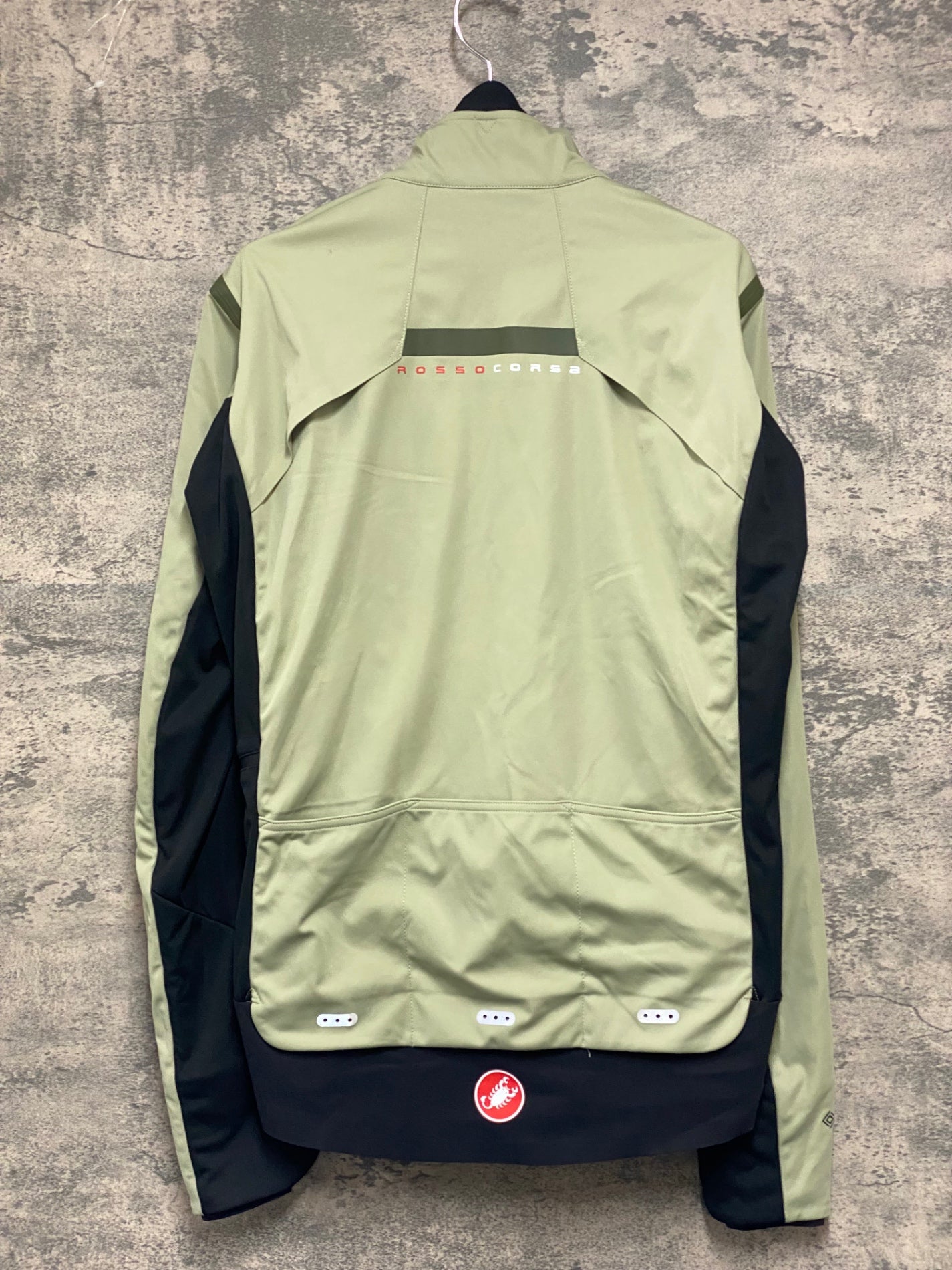 JA385 カステリ CASTELLI ROSSO CORSA ALPHA ROS2 JACKET長袖 レイヤー サイクルジャケット 薄緑 L 裏起毛