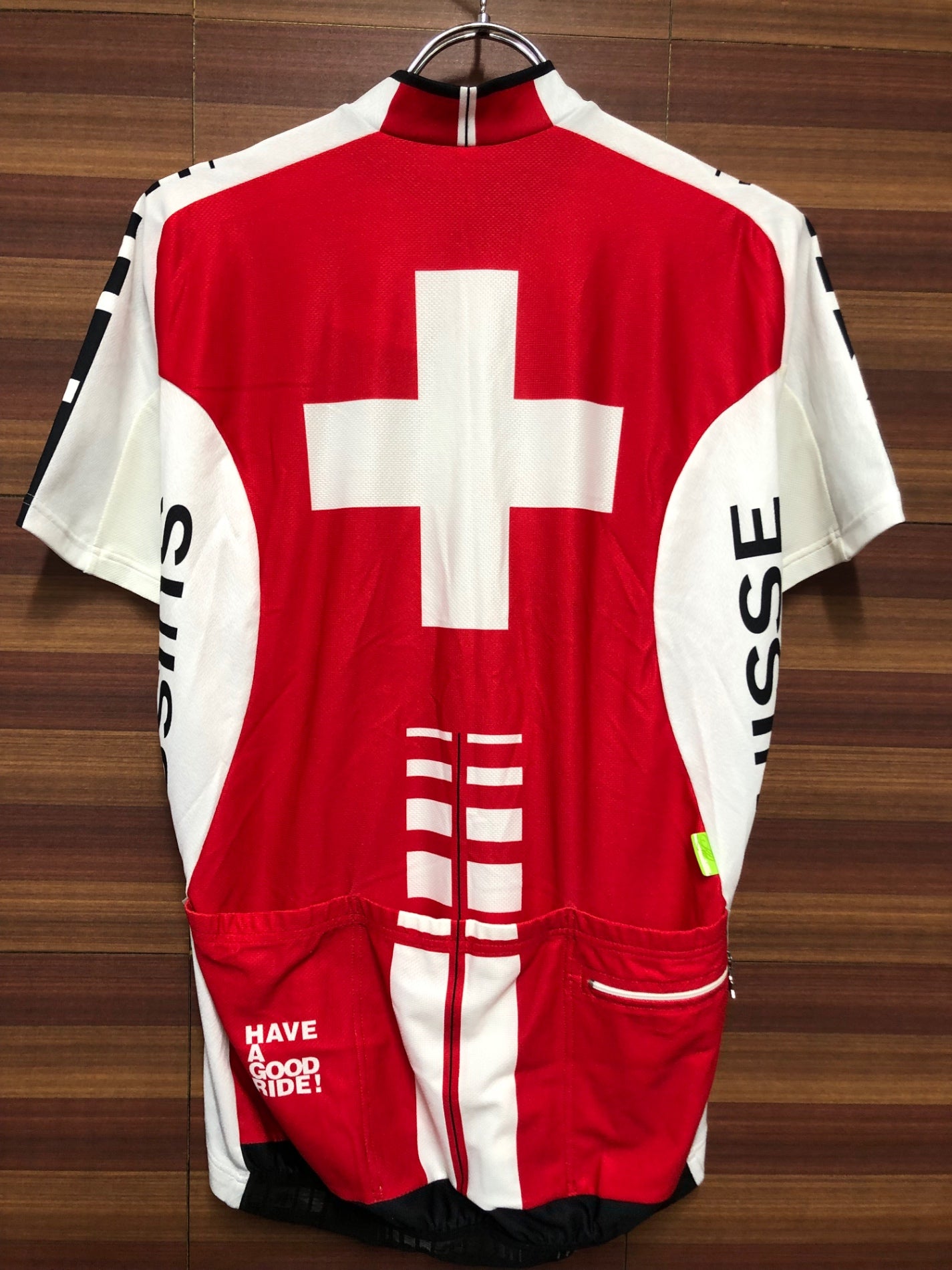 II212 アソス assos federation Swiss Jersey 半袖 サイクルジャージ 白赤 L