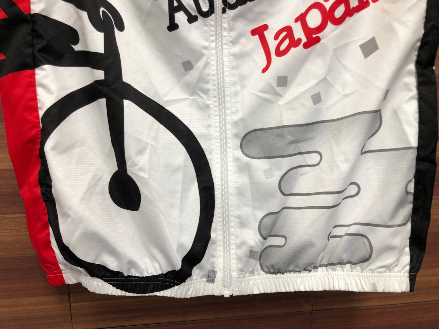 IT021 ウェイブワン WAVE ONE サイクルベスト ジレ 白 黒 L Audax Japan 近畿 痛ジャージ
