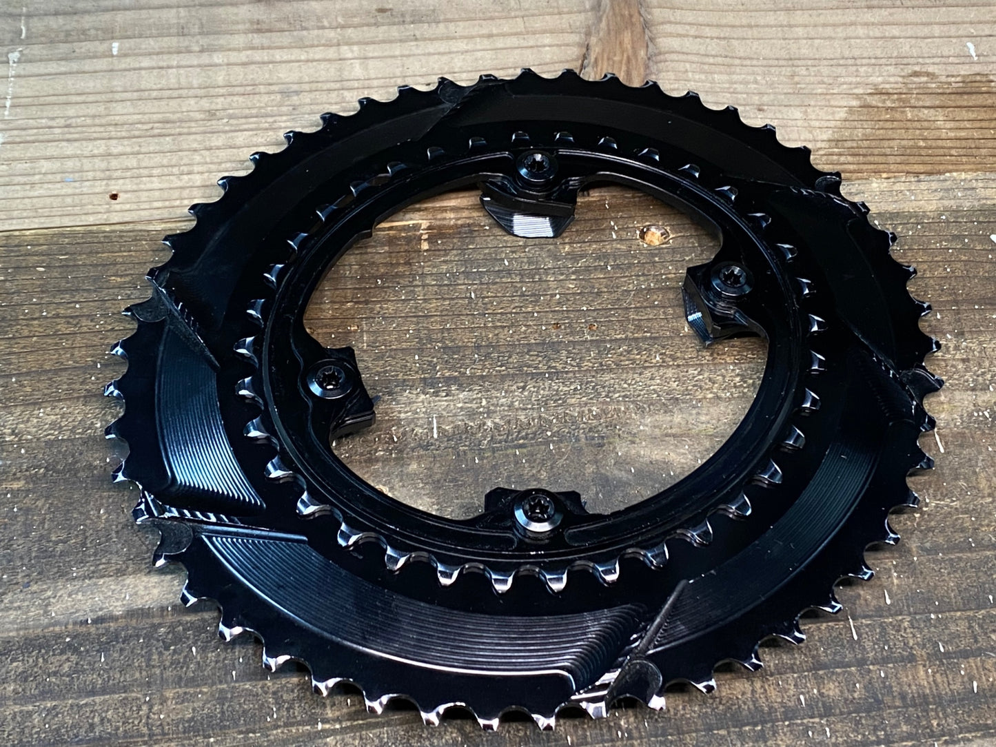 IN862 アブソリュートブラック ABSOLUTE BLACK チェーンリング セット 黒 楕円 52/36T SHIMANO R9100/R8000