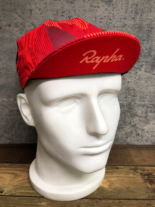 IT284 ラファ Rapha HIDDEN LEAVES CAP サイクルキャップ 赤 フリーサイズ RCC