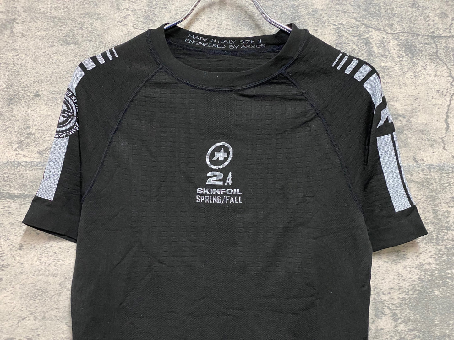 JB290 アソス assos SKINFOIL 2.4 半袖 ベースレイヤー 黒 SIZE2 SPRING/FALL