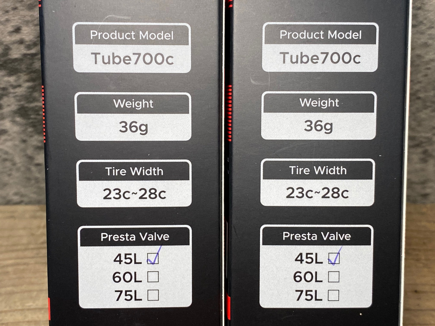 JB415 EXAR TPUチューブ 700C 23～28C バルブ長45mm セット
