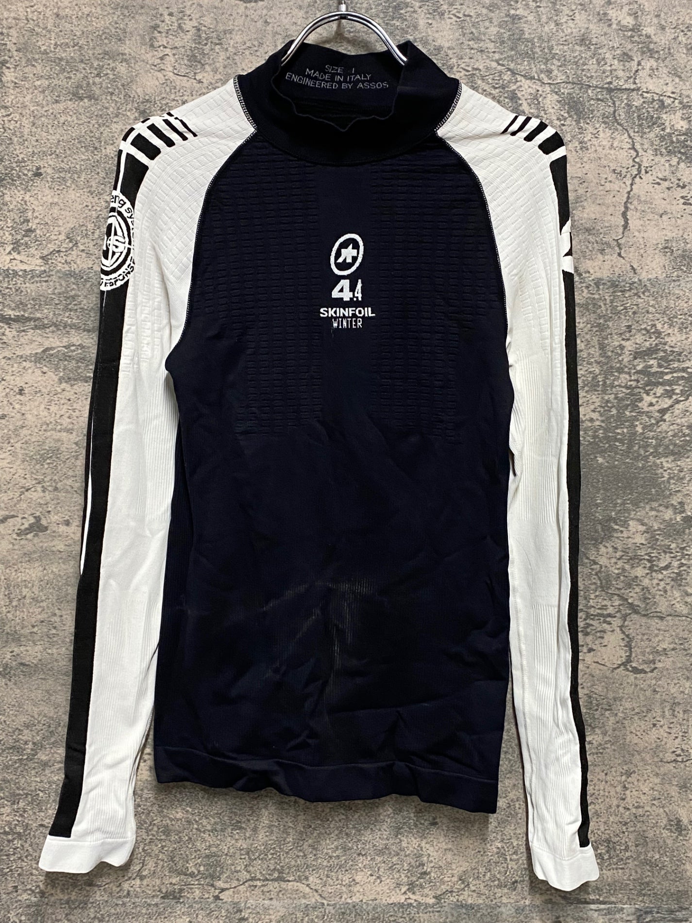 JB299 アソス assos SKINFOIL 4.4 長袖 ベースレイヤー 黒 白 SIZE1 WINTER