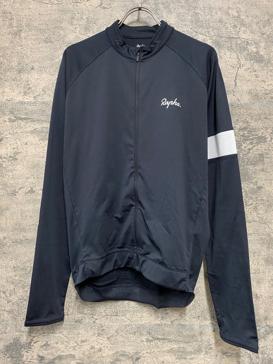 JB037 ラファ Rapha CORE LONG SLEEVE JERSEY 長袖 サイクルジャージ 黒 L 裏起毛