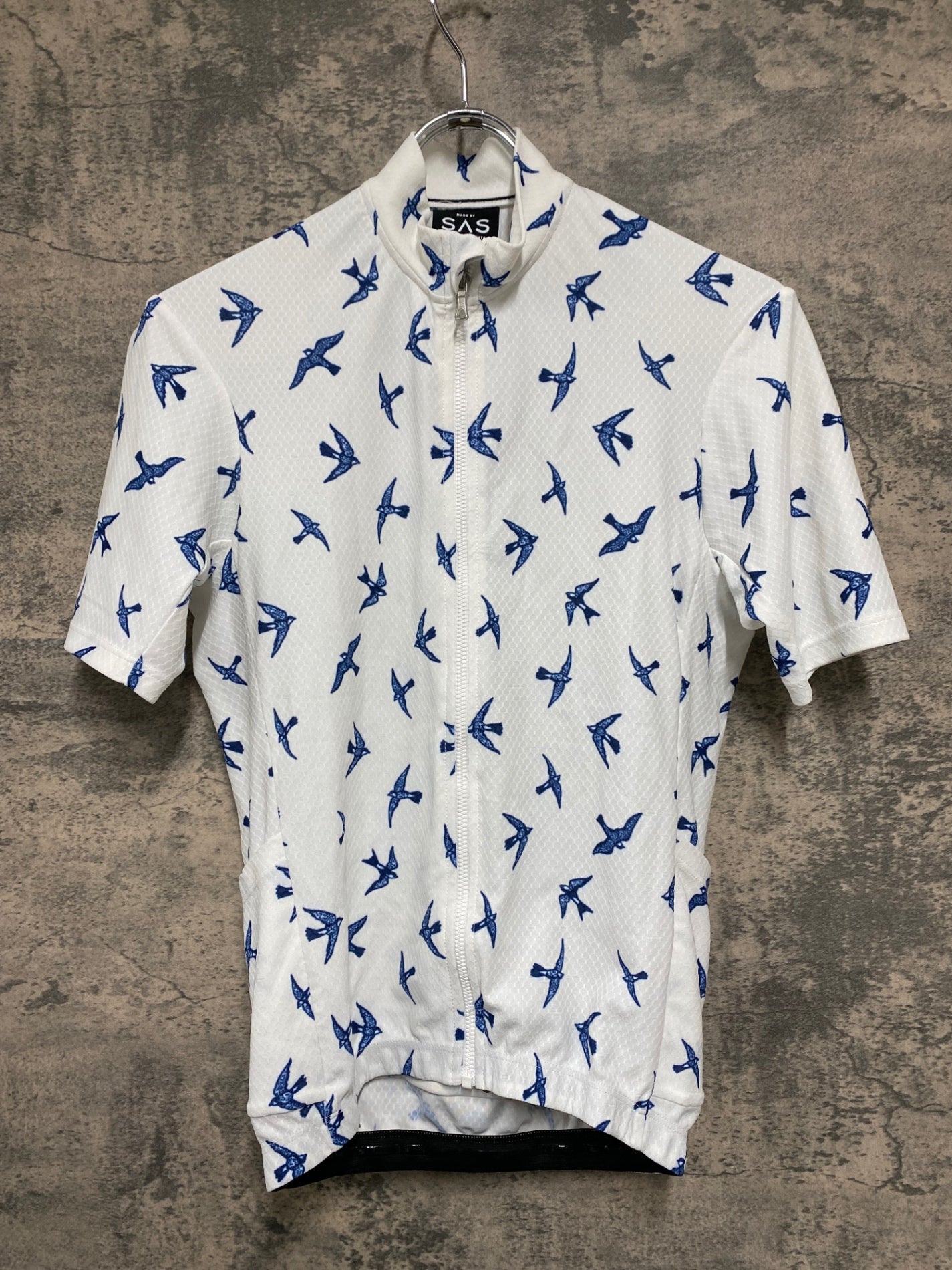 IS758 SEARCH AND STATE 半袖 サイクルジャージ 白 紺 XS