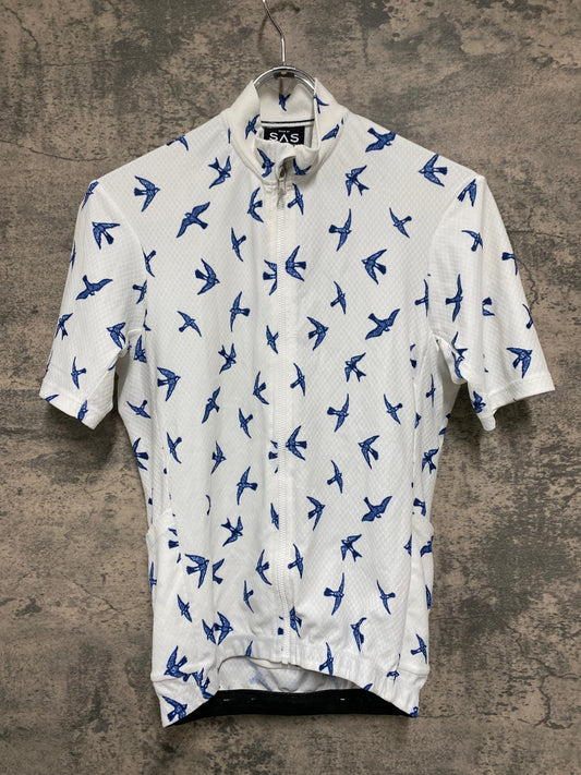 IS758 SEARCH AND STATE 半袖 サイクルジャージ 白 紺 XS