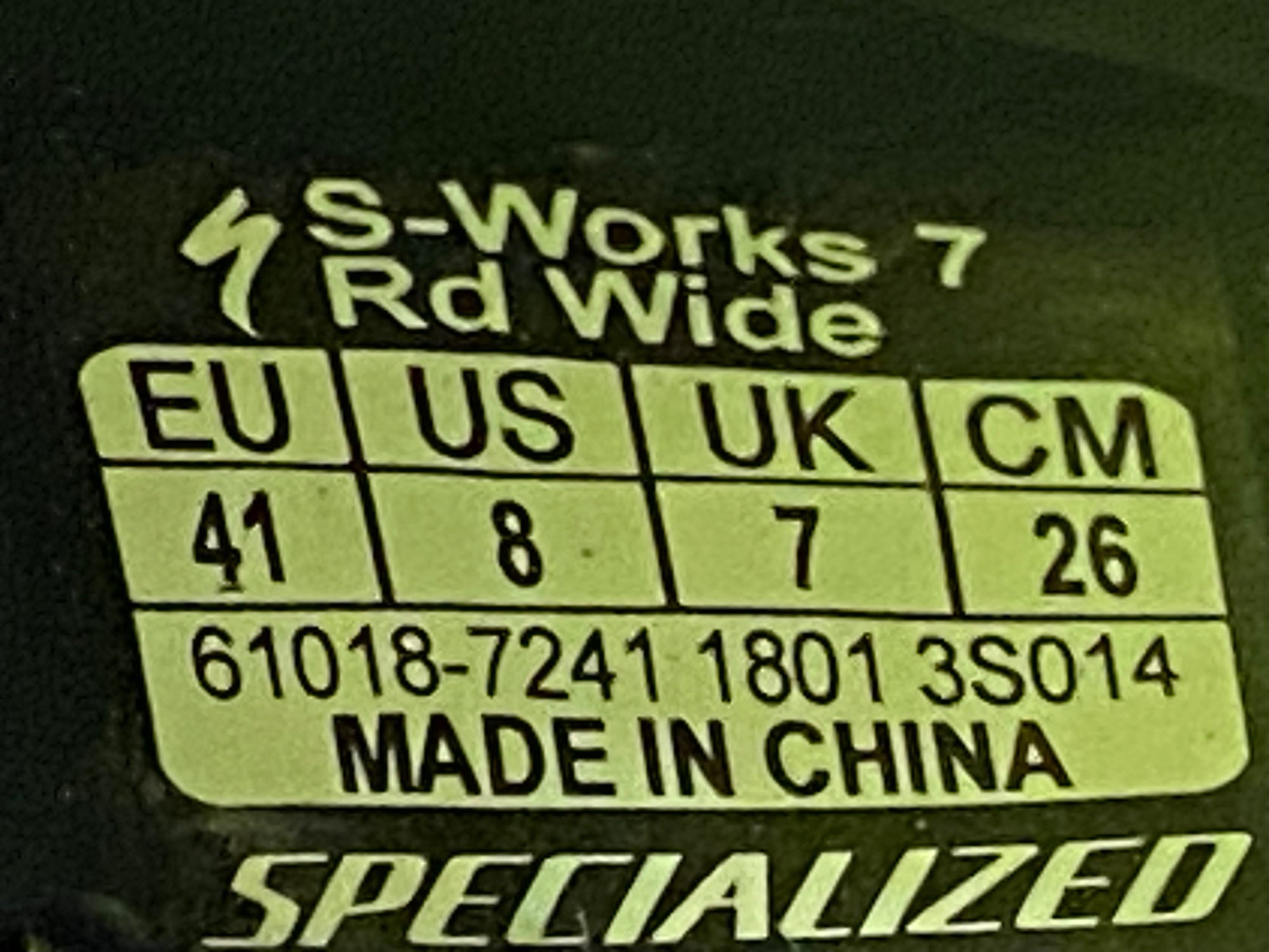IY409 スペシャライズド SPECIALIZED エスワークス S-WORKS 7 RD