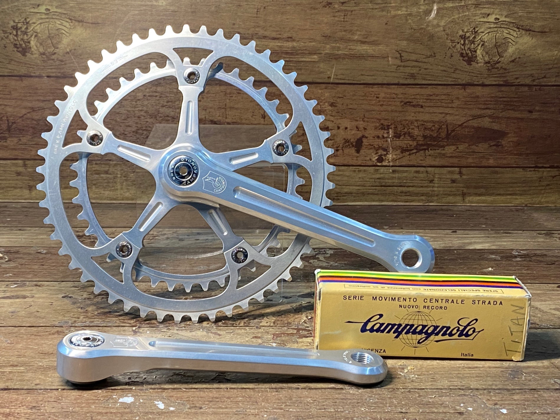 HW289 カンパニョーロ CAMPAGNOLO スーパーレコード SUPER RECORD クランクセット 53/42T 172.5mm  チタンシャフトBB付 未使用