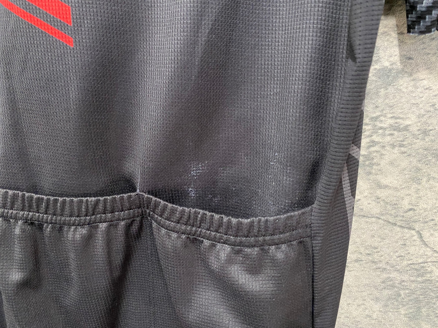 IW571 タイム TIME 半袖 サイクルジャージ 黒赤 S