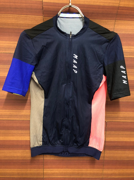 IT815 マープ MAAP WOMEN'S PRO FIT JERSEY 半袖 サイクルジャージ 紺 ピンク 茶 総柄 M レディース