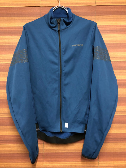 IP114 シマノ SHIMANO 長袖 サイクルジャージ 紺 L 裏起毛