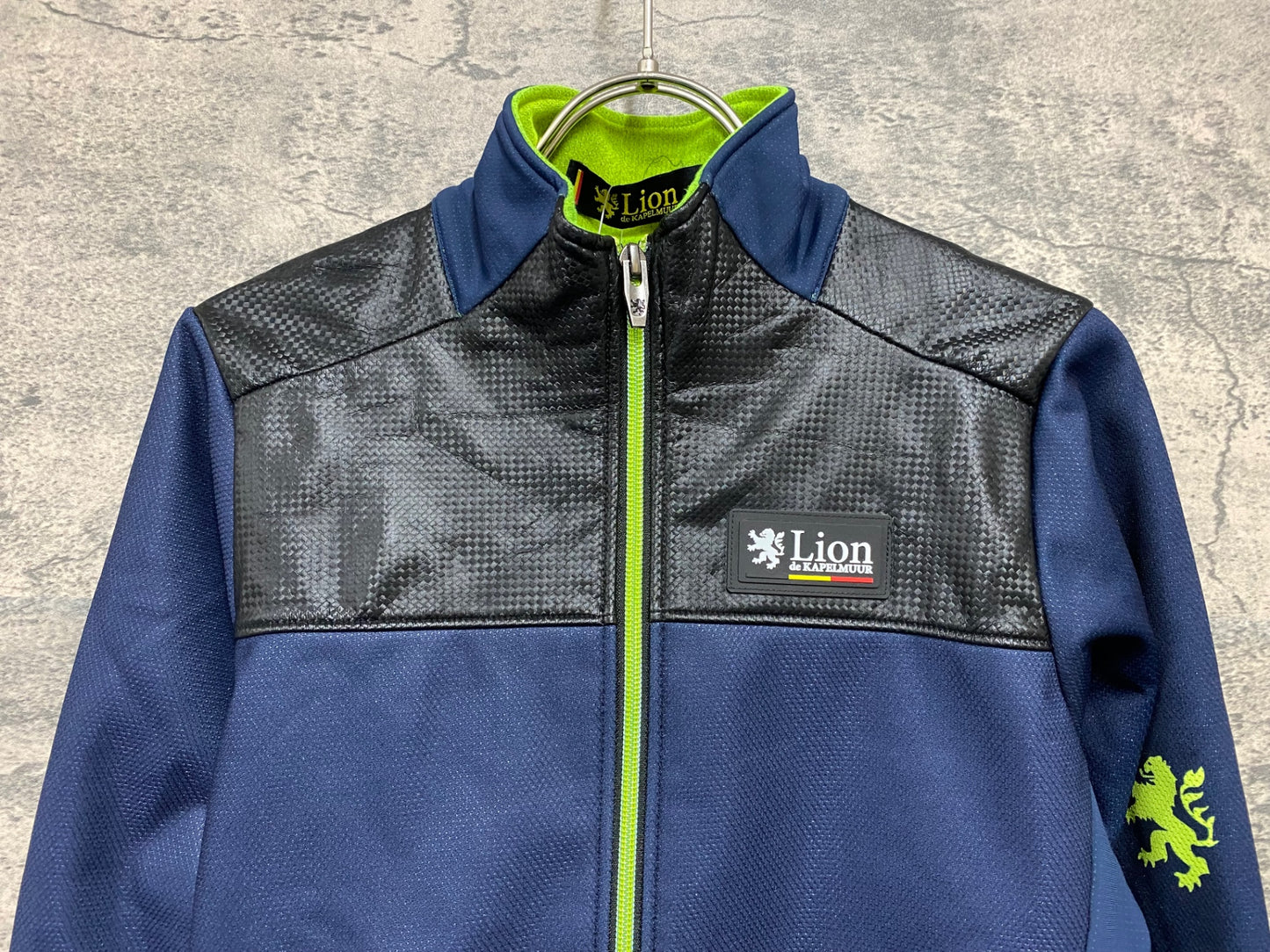 JB067 リオンドカペルミュール Lion de KAPELMUUR 長袖 サイクルジャージ 紺 黒 S 裏起毛