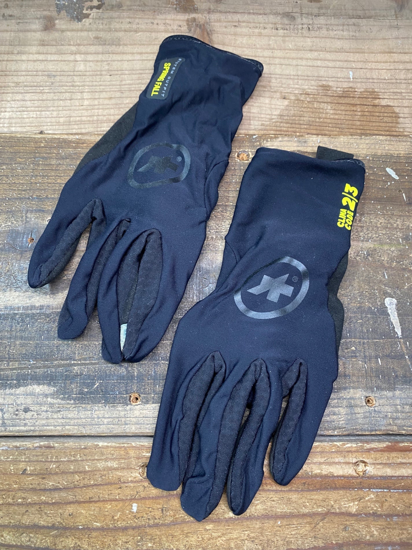 IO958 アソス ASSOS SPRING FALL GLOVES EVO 長指 グローブ 黒 S