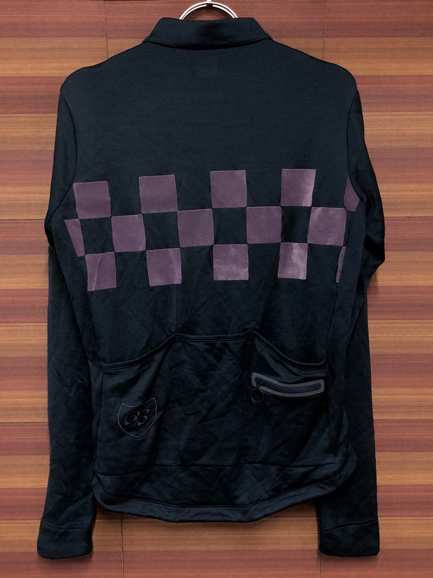 IQ664 ラファ Rapha CHECK CLASSIC LONG SLEEVE JERSEY 長袖サイクルジャージ 紺 M スレ