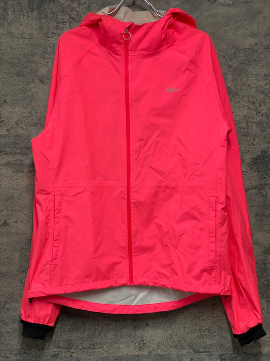 JB828 ラファ Rapha HOODED COMMUTER JACKET 長袖 レインジャケット ピンク M 首元黄ばみ 一部汚れ