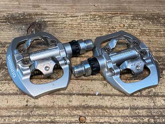 IY611 シマノ SHIMANO PD-A530 ビンディングペダル 片面フラット SPD 銀