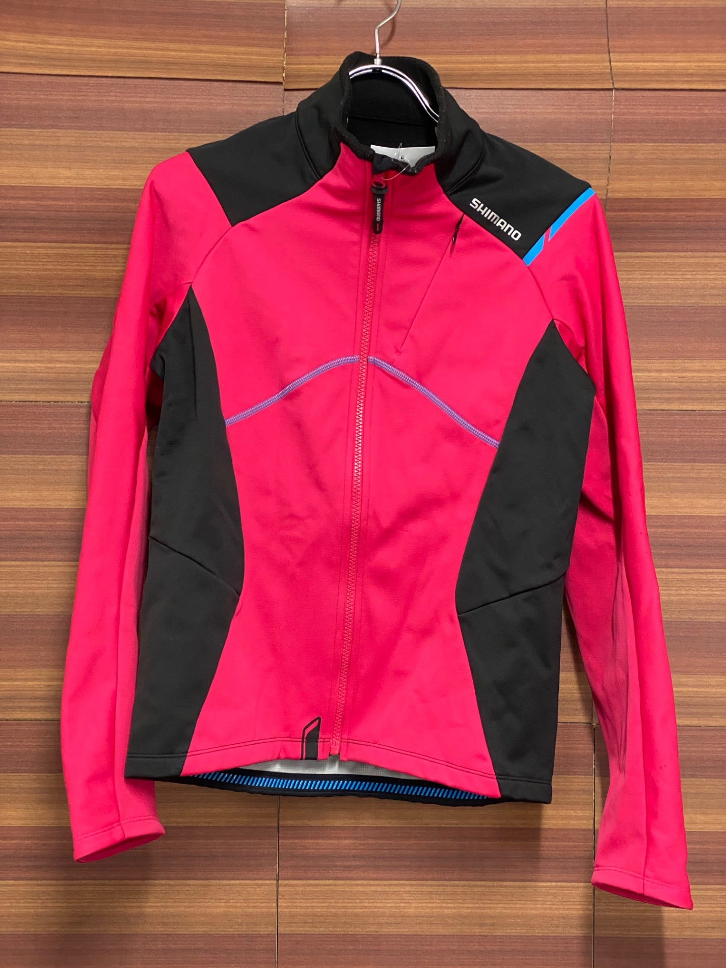 IT083 シマノ SHIMANO 長袖 サイクルジャケット 赤紫 M 裏起毛