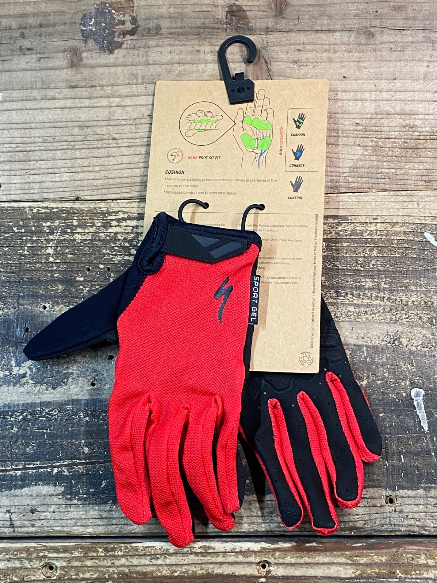 HI271 スペシャライズド SPECIALIZED BG SPORT GEL WMN 長指 サイクル グローブ 赤 S