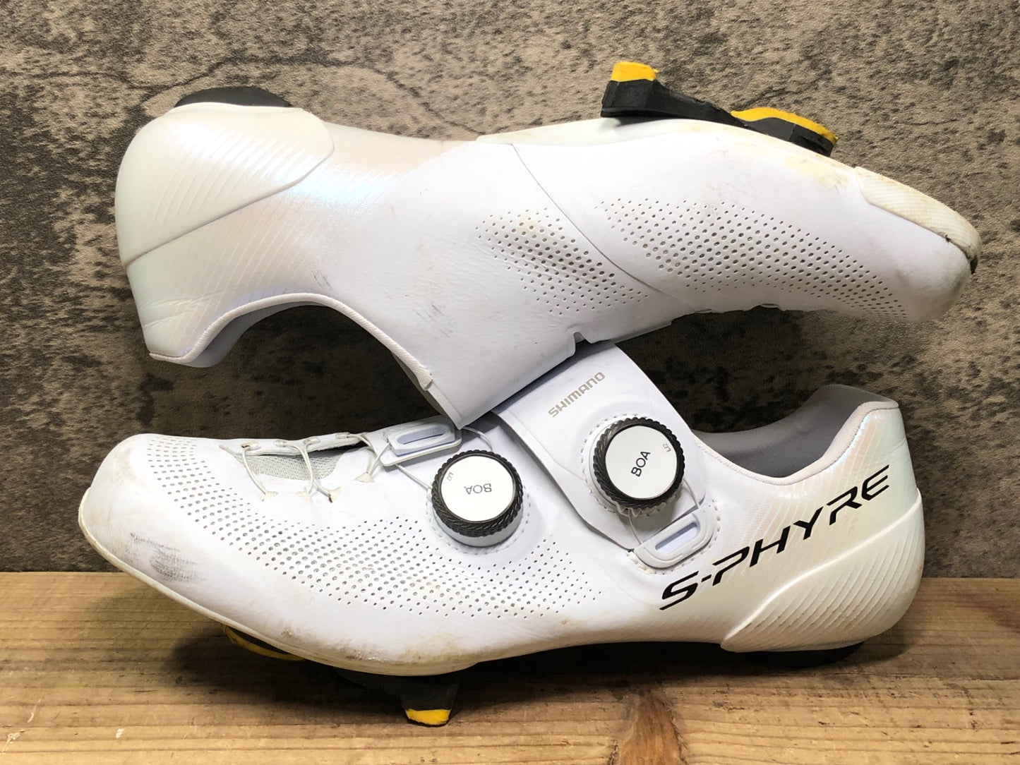 IU961 シマノ SHIMANO S-PHYRE RC9 SHRC903M W01 E ビンディングシューズ BOA SPD-SL 白 EU41