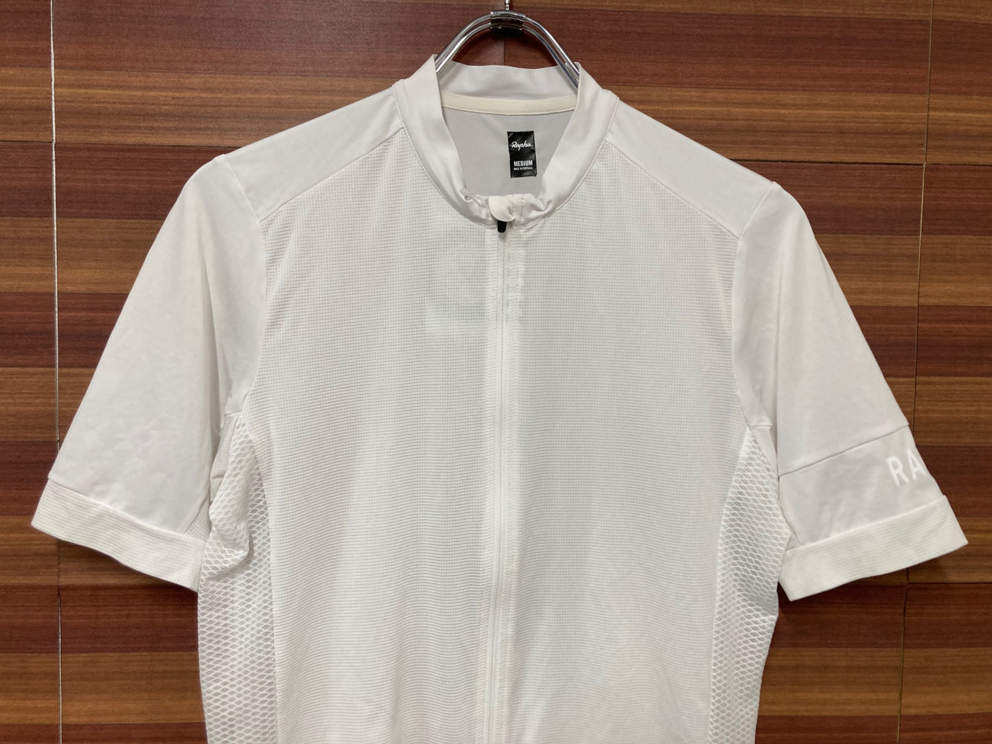 IO437 ラファ Rapha CLIMBERS JERSEY 半袖 サイクルジャージ 白 M ※染み