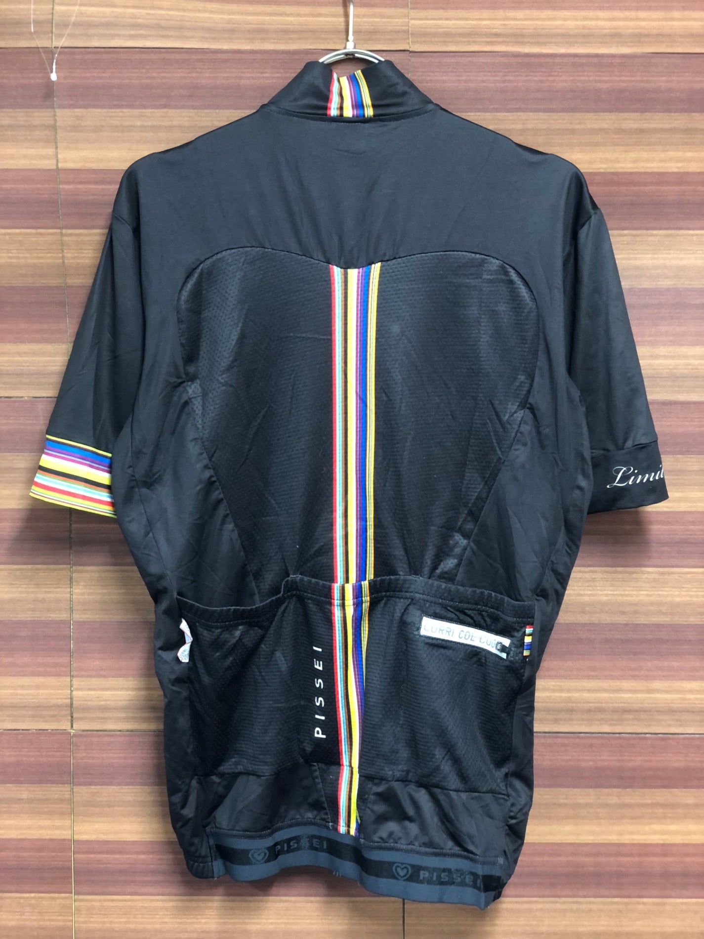 IO893 ピセイ PISSEI 半袖サイクルジャージ 黒 3サイズ
