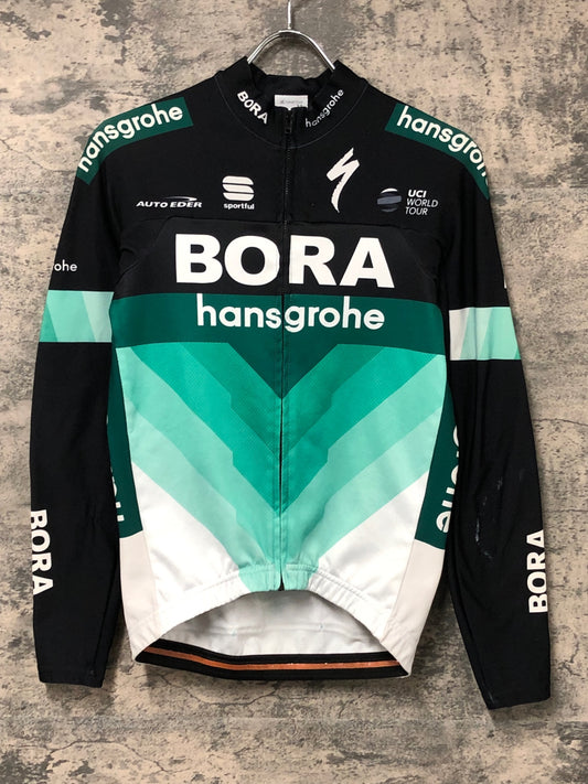 IW409 スポーツフル sportful 長袖 サイクルジャージ 黒 緑 M 裏起毛 BORA hansgrohe ※傷