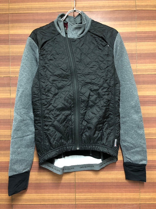 IO710 カフェドシクリステ CAFE DU CYCLISTE Heidi Man 長袖 サイクルジャージ 黒 グレー S 裏起毛