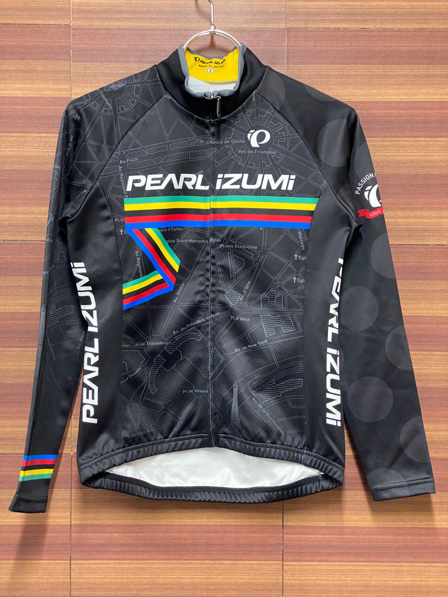 IH237 パールイズミ PEARL iZUMi 長袖 サイクルジャージ 黒 S 裏起毛