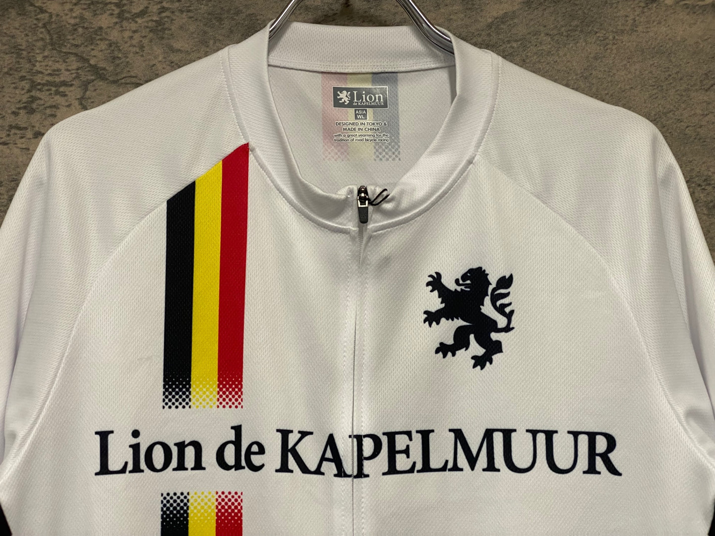 IZ124 リオンドカペルミュール Lion de KAPELMUUR 半袖 サイクルジャージ 白 WL 未使用品