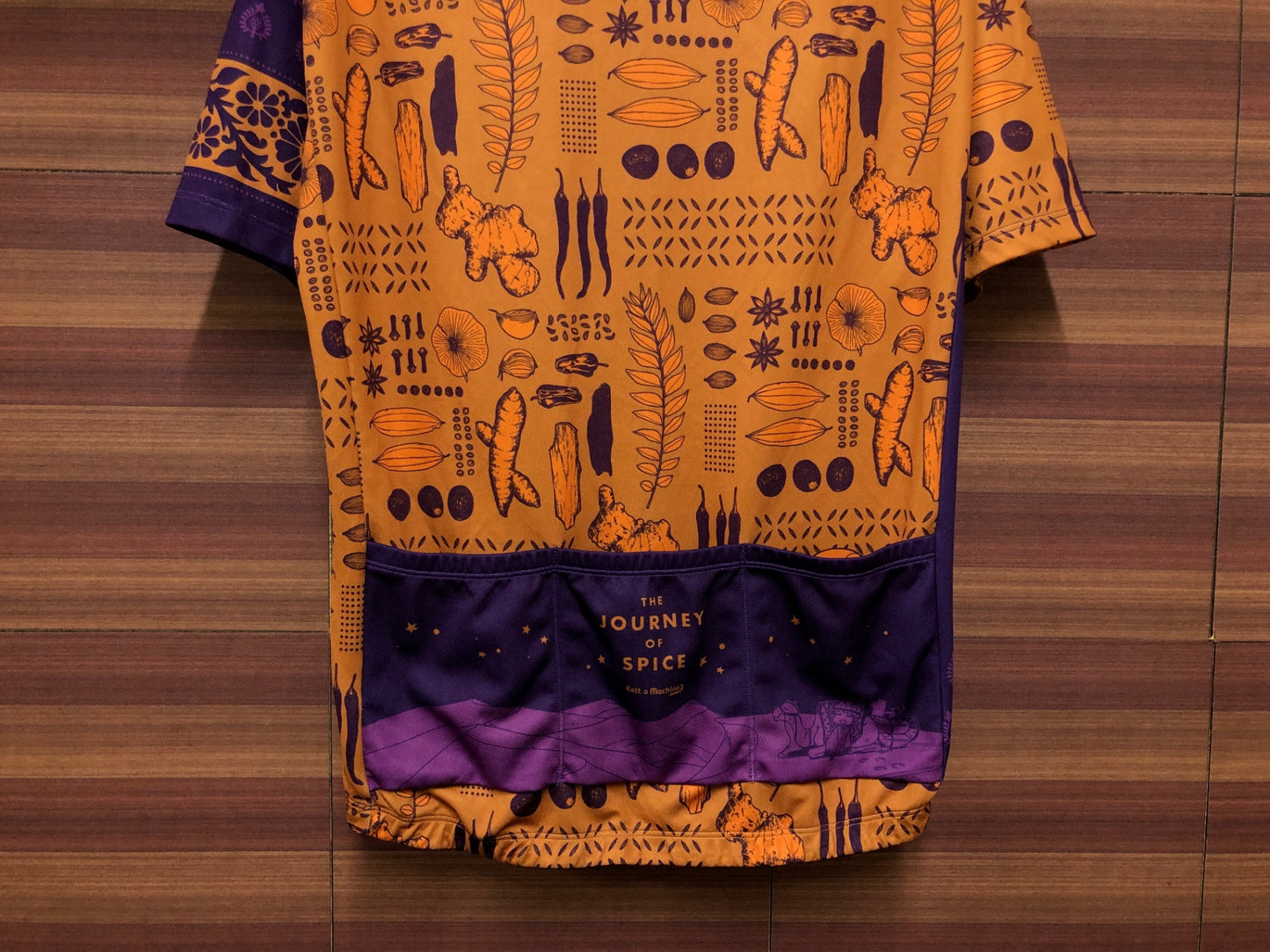 IS977 サンボルト SUNVOLT 半袖 サイクルジャージ オレンジ 紫 L