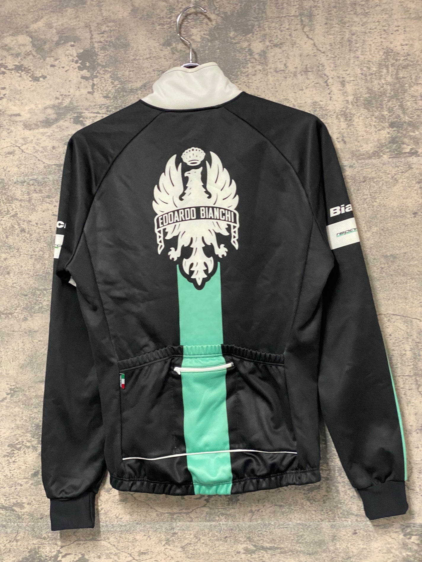 JB893 ビアンキ Bianch nalini 長袖 サイクルジャケット 黒 S 裏起毛