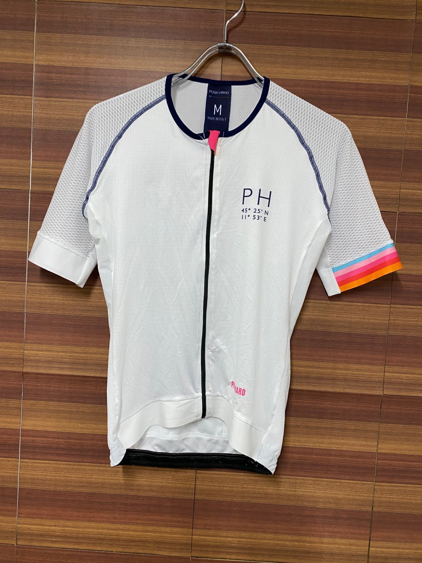 IO582 プッシュハード PUSH HARD 半袖 サイクルジャージ 白 M