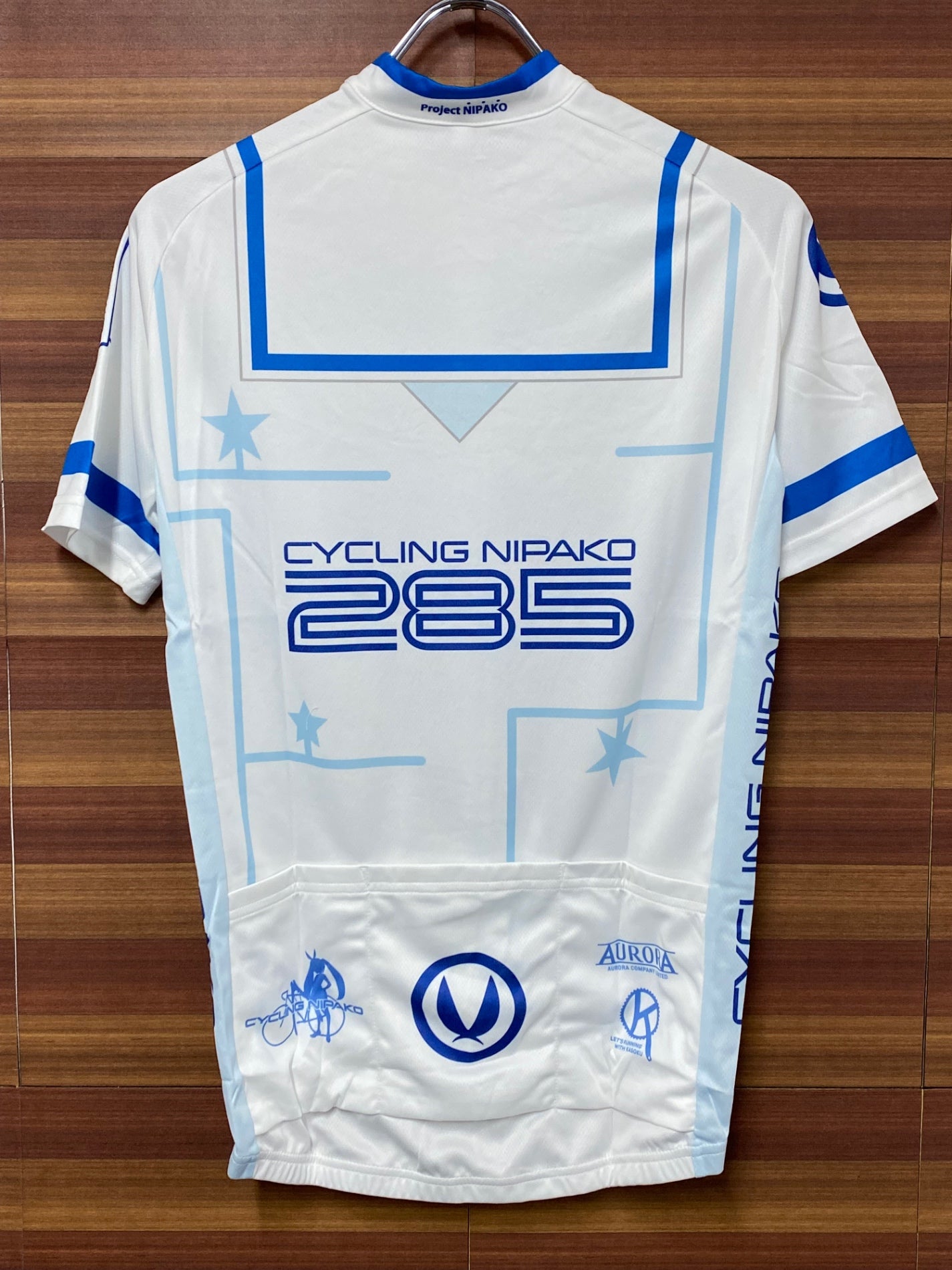 IS005 アウローラ AURORA 半袖 サイクルジャージ 白 M サイクリングニパ子 チームグラフィックVer.