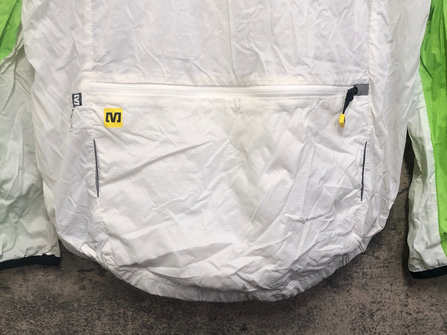 IV340 マヴィック MAVIC 長袖 ウィンドブレーカー 白 黄緑 L